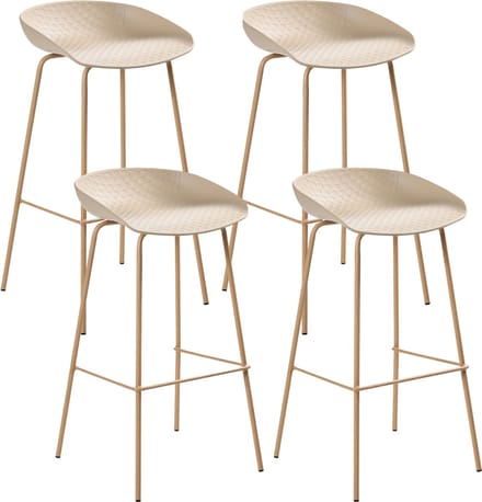 VENLO - Set van 4 barstoelen - Beige - Synthetisch materiaal