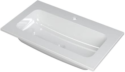 INK Faktor Wastafel Polystone Centraal met 1 Kraangat - 800x450x15 mm - Glans Wit