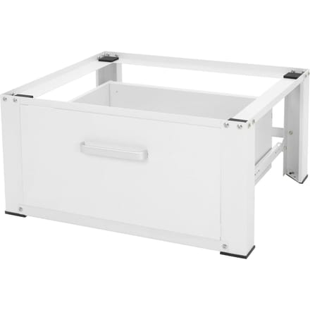 Wasmachine verhoger, Wasmachine Onderstel 63x54x31 cm met lade in wit ML design