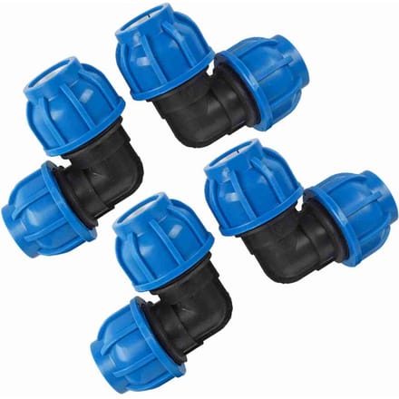 4 Stuks PE Plastic 32mm naar 32mm Elleboog Adapter Connector Waterleiding Fitting Accessoires