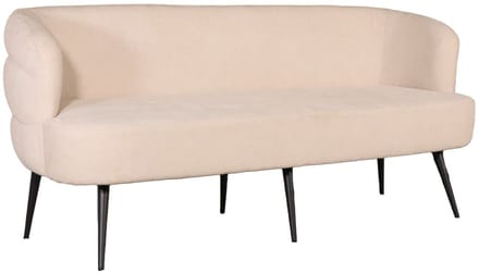 Eetkamerbank met armleuning Quinn 180cm beige chenille eetbank