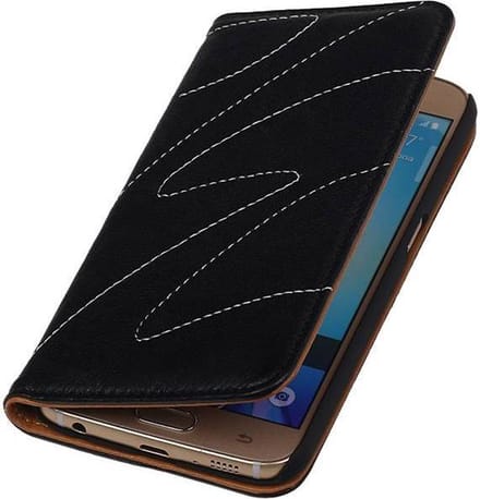 Bloemen Bookstyle Hoes voor Galaxy J1 Blauw