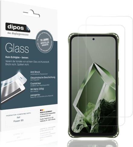 dipos – 2x Pantserfolie geschikt voor Itel Power 80 | 9H Screenprotector