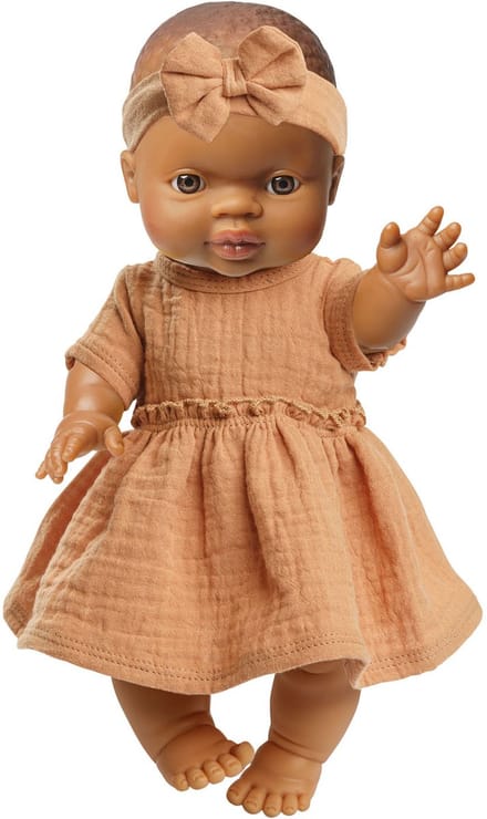 Meisjes Babypop met Groen Jurkje - 34cm