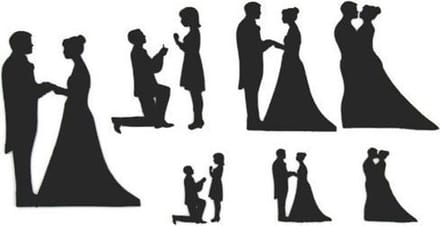 Patchwork Cutter Wedding Silhouette Set
