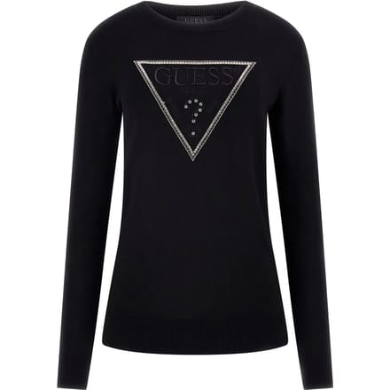 T-shirt col v col rond met driehoeklogo voor dames Guess Kiara