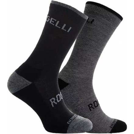 Rogelli Merino Wool Dames en Heren 2 pack Fietssokken - Zwart/Grijs