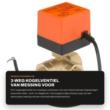 Dailygoods - 3-Weg Kogelventiel van Messing voor Diverse Toepassingen