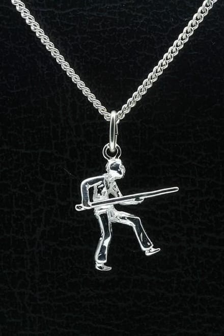 Zilveren Biljarter ketting hanger