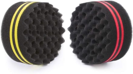 Haar Spons - Krul Coiler - Haar Texturizing - Twee Maten Gaten - 2 Stuks - Zwart