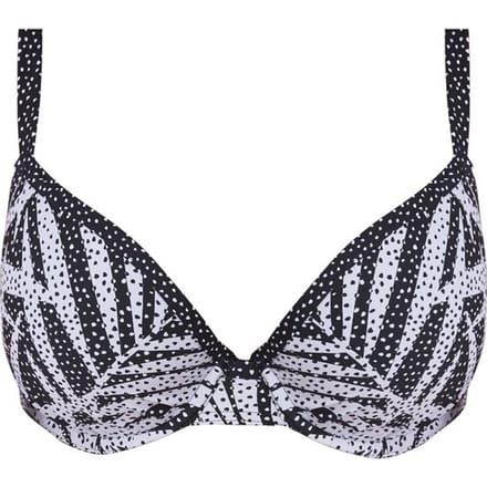 Freya - Maat 80D - GEMINI PALM UW Moulded Plunge Bikini Top - MONOCHROME - Vrouwen