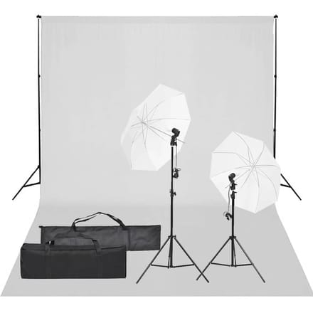 vidaXL - Fotostudioset - met - verlichtingsset - en - achtergrond