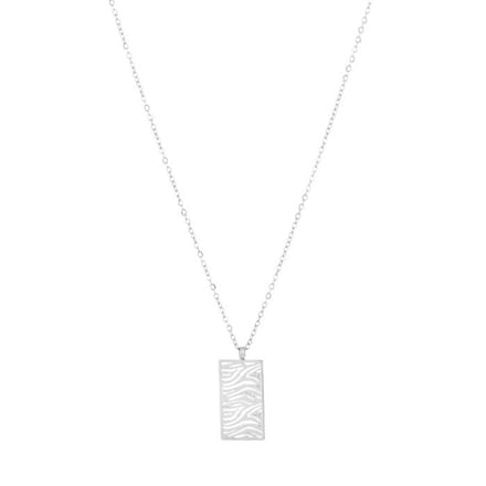 Michelle Bijou Ketting Zebra motief - Zilverkleurig