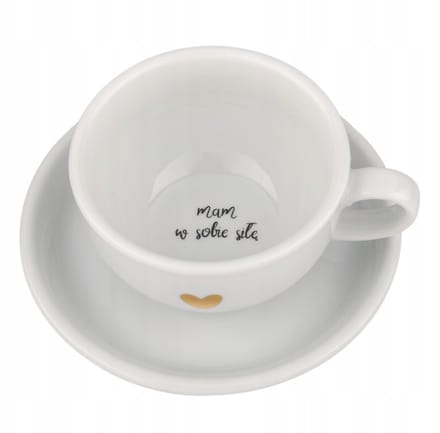 Merkloze Porseleinen Kop & Schotel 250ml - Inspirerende Tekst