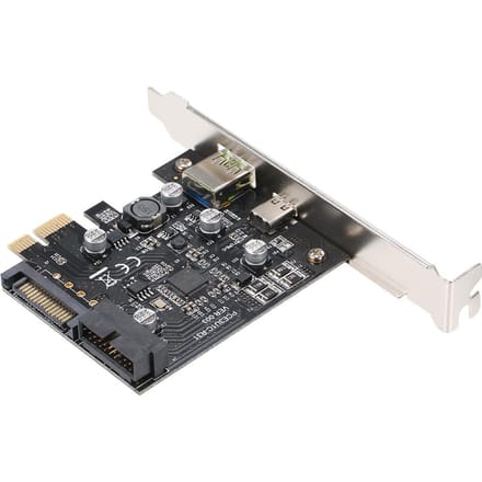 PCI-e naar USB3.1 Type-C uitbreidingskaart PCI-E naar USB snel opladen met 19-pins adapterkaart aan de voorkant GEN1