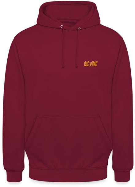 AC/DC Borst Logo In Rood En Geel Hoodie Unisex