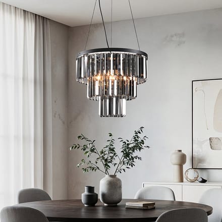 LumenXL Luxe zwarte hanglamp - Kristal