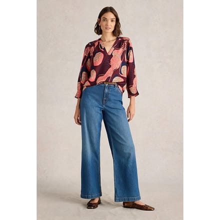 White Stuff Elisa Top Plum Print Taglia: 10 | Magliette intime Outlet | Donna | Magenta