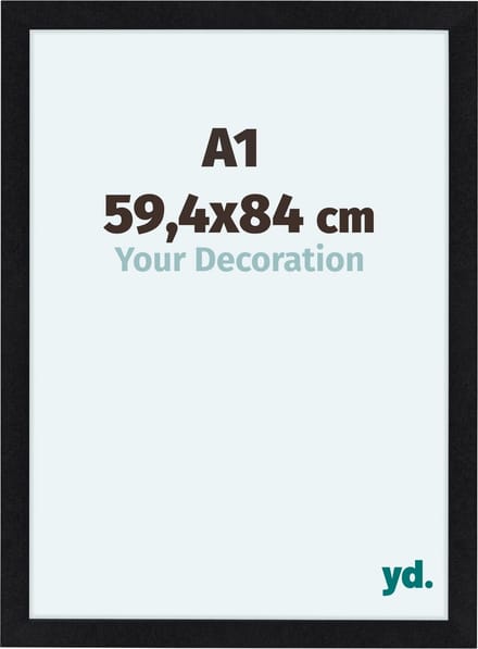 Your Decoration - Fotolijst A1 59,4x84 cm - MDF - Zwart Mat - Como