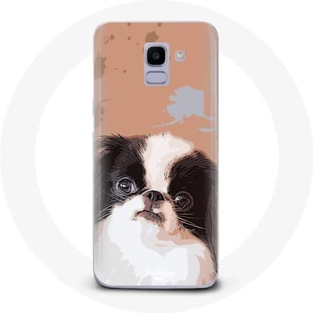 Case voor Samsung Galaxy A8 2018 Japanse spaniel zwart-wit hondenras