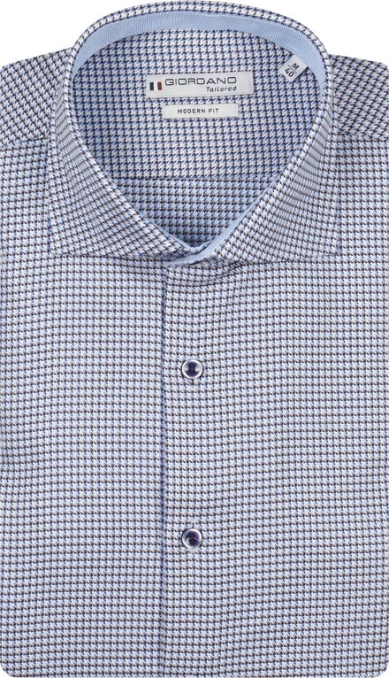 Giordano – Locarno – Heren Overhemd – Twill Overhemd – Geruit - Navy – 617840-60
