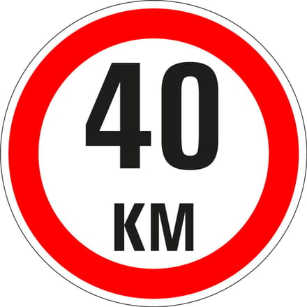 Maximaal 40 km bord - kunststof - A1 150 mm