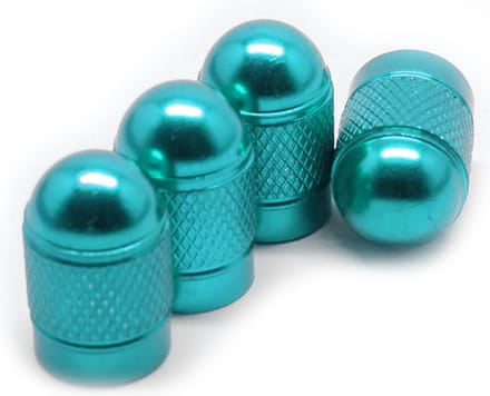 TT-products ventieldoppen Light Blue Bullets aluminium 4 stuks lichtblauw - auto ventieldop - ventieldopjes