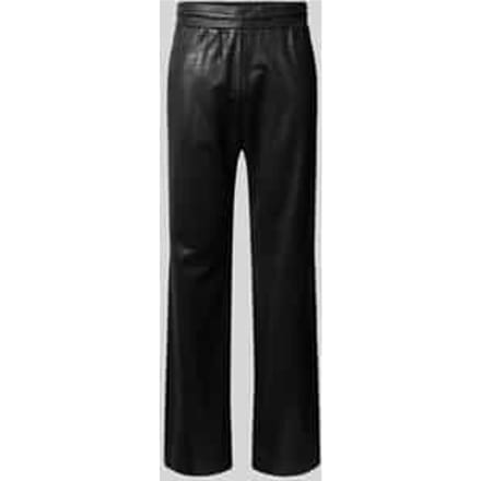 flared fit kunstleren broek van katoenmix