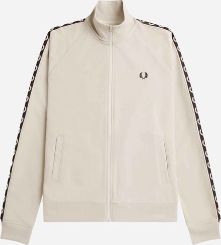 Fred Perry Contrast tape track jacket - light oyster black