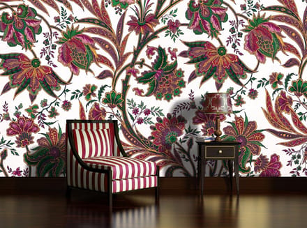 Flowers Plants Pattern Vintage Photo Wallcovering