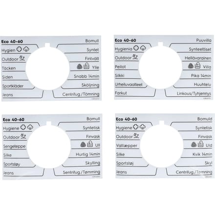 AEG programmaplaat, knop, zelfklevend, DA,NO,FI,SV 140284623018