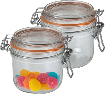 Le Parfait Voorraad/weckpot - 2x - glas - transparant - 8,5 x 7 cm - 200 ml