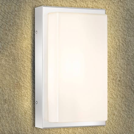 LCD LED buiten wandlamp Julea, roestvrij staal, glas