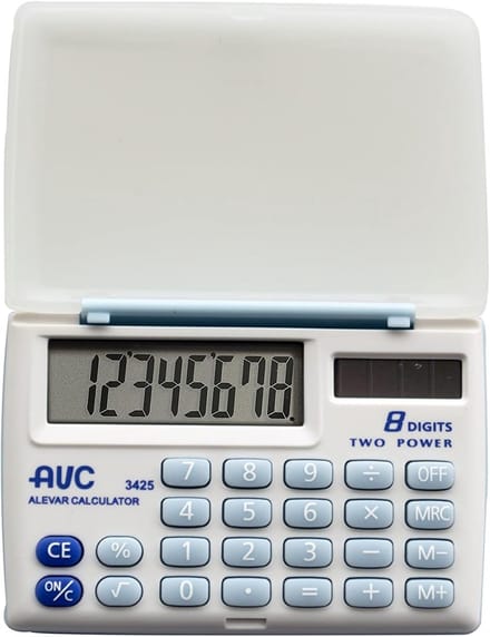Compacte Rekenmachine 8 Cijfers - Mini Zakrekenmachine met Transparante Beschermhoes