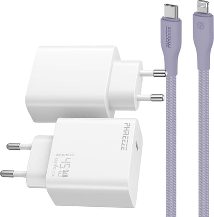 Phreeze usb C oplader geschikt voor iPhone en iPad met Lightning kabel - Power Delivery snellader met kabel