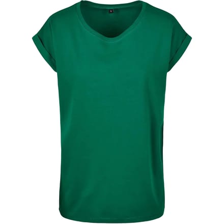 Build Your Brand - Extended Shoulder Dames T-shirt - Forest Green maat S