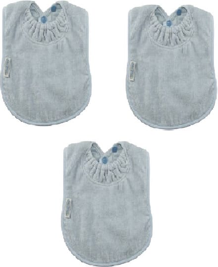 Silly Billyz Towel Large Bibs Dusty Blue 3 Stuks