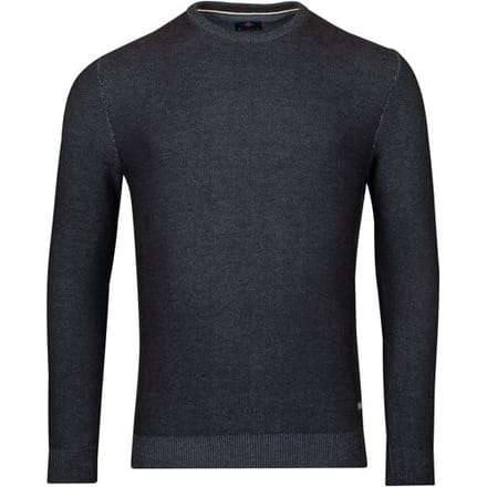 Baileys Trui Two-Tone Jacquard Crew Neck Allover Plated Navy / male