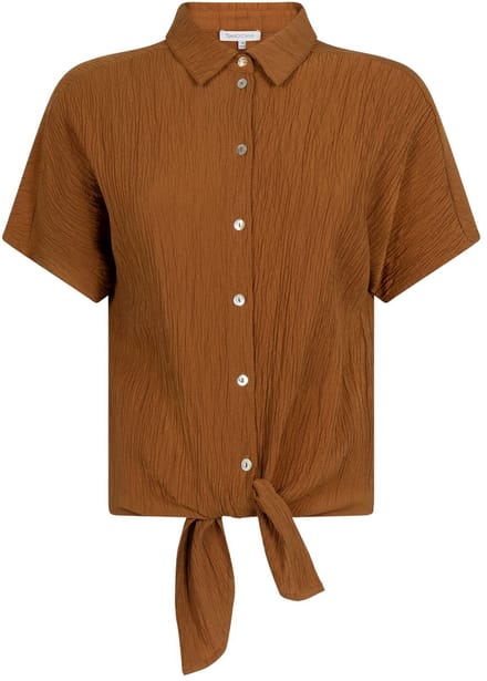 Puckered Short-Sleeve Blouse