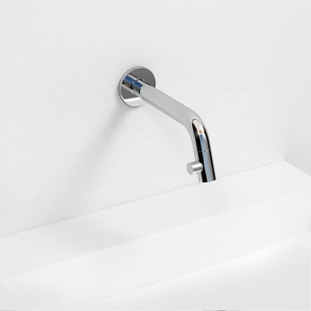Clou Kaldur fonteinkraan 2x6.8cm korte uitloop wandmontage Chroom