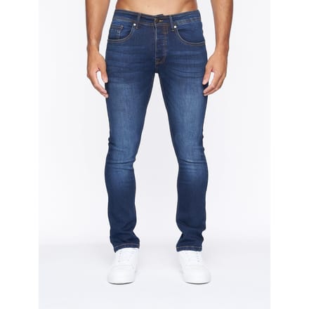 Crosshatch Heren Buraca Slim Jeans (Donkere wasbeurt)