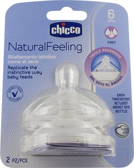 Chicco - 2 Pcs Feeding Pacifier Step Up 6m+ Fast Flow