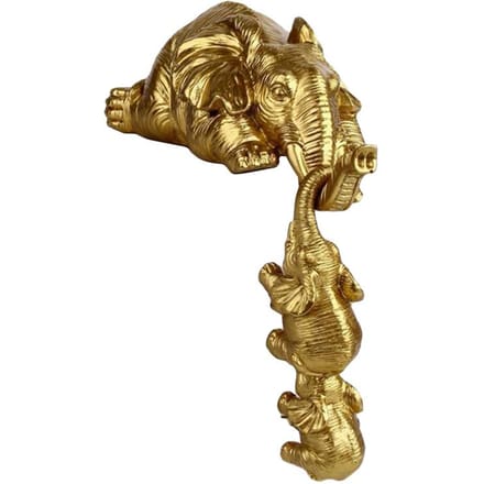 3 Pièces/Ensemble Statues d'Éléphants Peintes à la Main Statues d'Éléphants en Résine Éléphante Mère Pendants 2 Bébés or