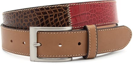 Heren riem patchwork - 3.5 cm breed - Leer - Jeans riem - Casual - Maat 90