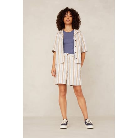 Kings Of Indigo Morrigan Ecru Hemp Stripe Maat: M | Overhemden Outlet | Dames | Ecru