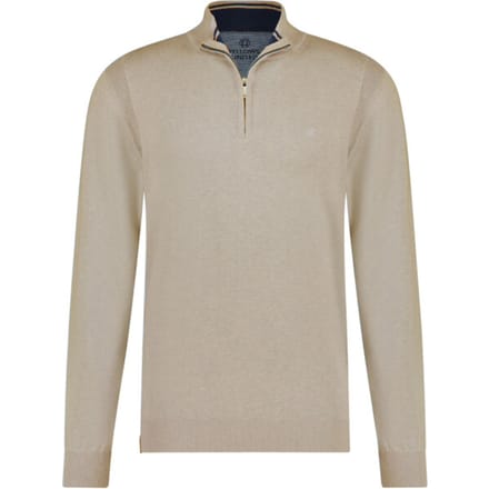 Fellows United - Half zip trui - Mannen - L - Beige - Katoen - 99.1104