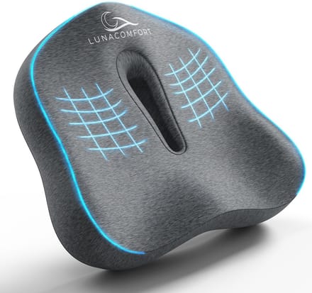 LunaGood® Zitkussen Orthopedisch - Stuitkussen - Ergonomisch - Grijs