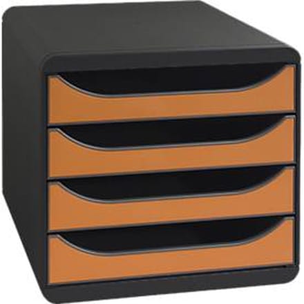 Ladebox Big Box Iderama Orange, 4 open laden, A4/A4+/24x32 cm, geruisloos, veiligheidsstop