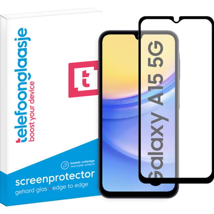 Samsung Galaxy A15 5G screenprotector gehard glas Edge to Edge