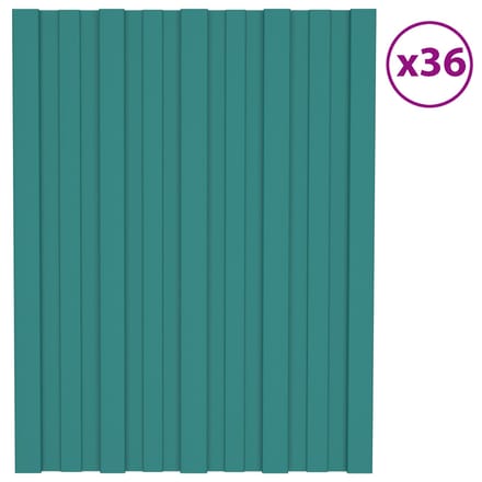 vidaXL - Dakpaneel - 36 - st - Groen - 60 - x - 45 - cm - Verzinkt - staal